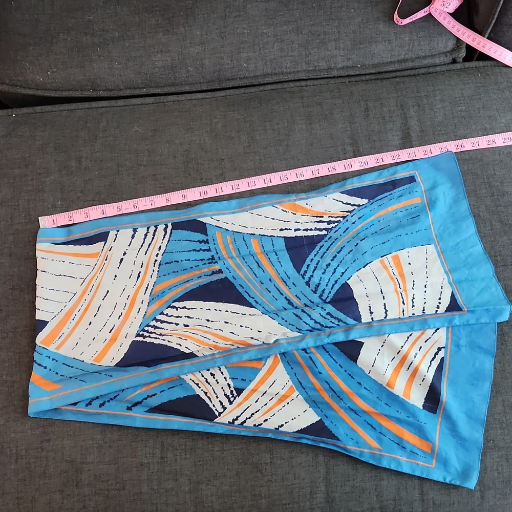 VINTAGE 50's 60's bohemian scarf groovy union made geometric pattern head wrap